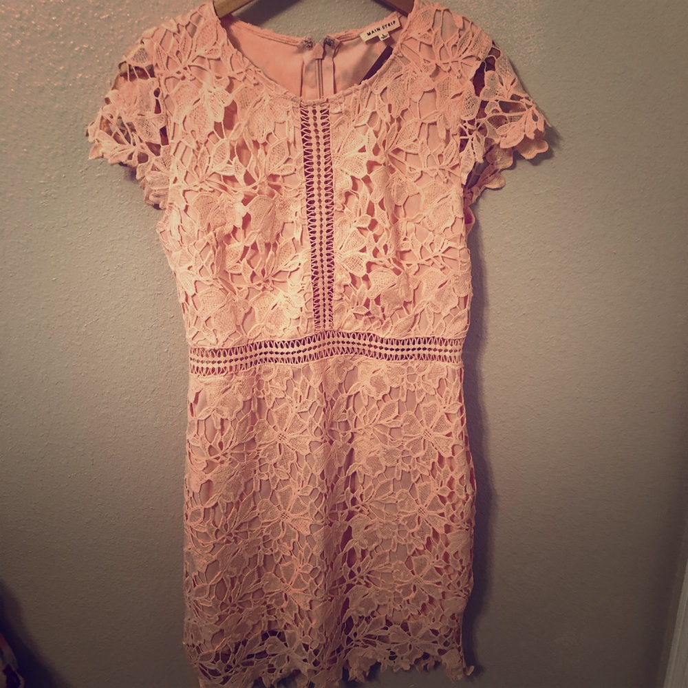 Peach/Pink lace dress NWT Main Strip Large